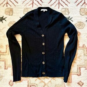 Madewell black ribbed cardigan small